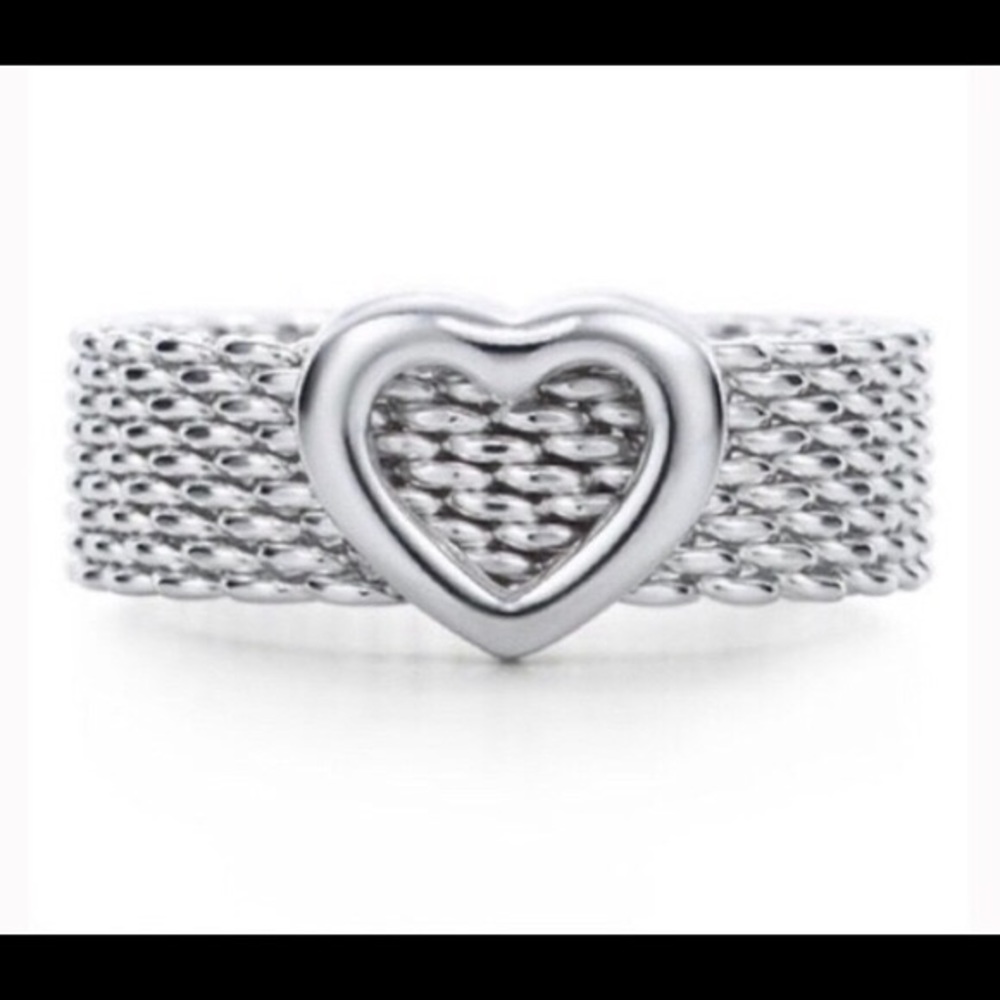 Tiffany somerset mesh ring with heart